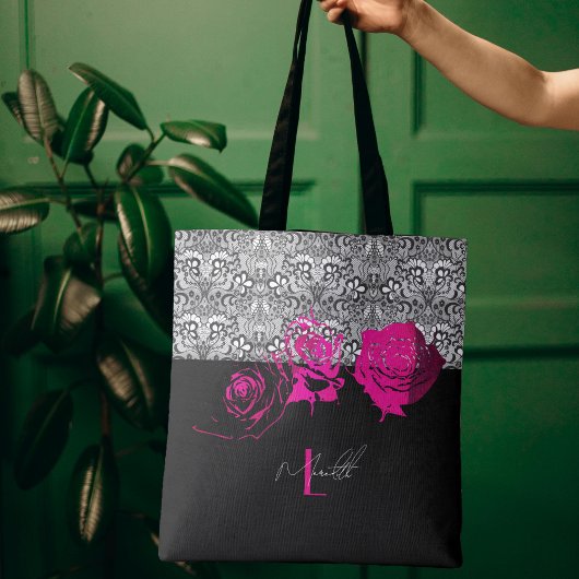 Chic Kant & Rozen Gepersonaliseerde Tote Bag