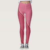 Chic Kardinaal Rood onder Pink Banded Print Leggings (Voorkant)