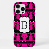 Chic Kat Monogram Patroon Aanpasbare Initiaal iPhone Hoesje (Achterkant)