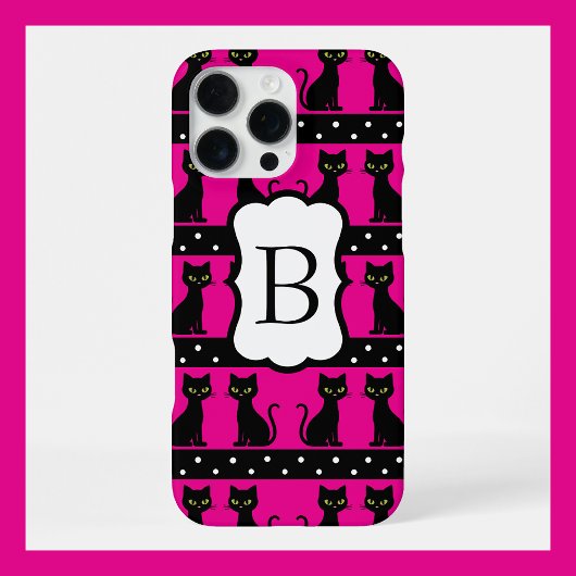 Chic Kat Monogram Patroon Aanpasbare Initiaal iPhone Hoesje