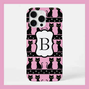Chic Kat Monogram Patroon Aanpasbare Initiaal iPhone 16 Pro Max Hoesje
