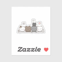 Chic Kawaii Cat Sticker – bijpassende items beschi