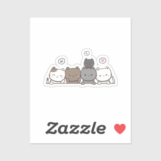 Chic Kawaii Cat Sticker – bijpassende items beschi (Vel)