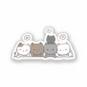 Chic Kawaii Cat Sticker – bijpassende items beschi (Voorkant)