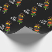 Chic Kebab Funny Shish Kebab Pun Dark BG Cadeaupapier (Hoek)