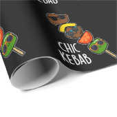 Chic Kebab Funny Shish Kebab Pun Dark BG Cadeaupapier (Rol Hoek)