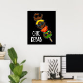 Chic Kebab Grappige Shish Kebab Grap Dark BG Poster (Thuiskantoor)