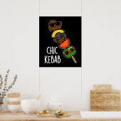Chic Kebab Grappige Shish Kebab Grap Dark BG Poster (Keuken)