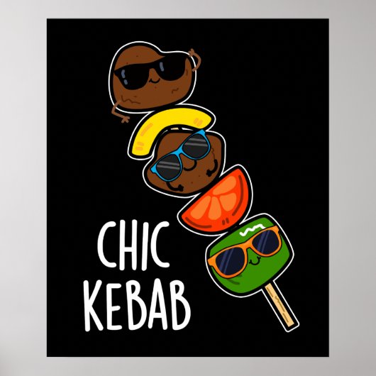 Chic Kebab Grappige Shish Kebab Grap Dark BG Poster (Voorkant)