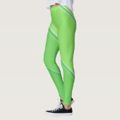 Chic Kelly Green onder Bleke Green Banded Print Leggings (Links)