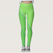 Chic Kelly Green onder Bleke Green Banded Print Leggings (Voorkant)