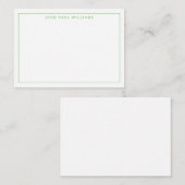 Chic Kelly Green Professional Simple Thin Border Notitiekaartje (Voorkant / Achterkant)