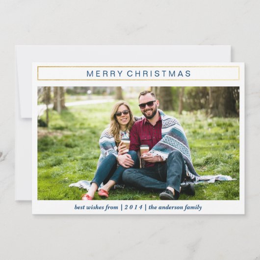 Chic Kerst Gouden Kerst Kaart (Voorkant)