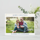 Chic Kerst Gouden Kerst Kaart (Staand voorkant)