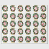 Chic Kerst krans Wrapping Paper Cadeaupapier (Vlak)
