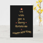 Chic-kerstboom Gold-effect op zwart Kaart (Gele Bloem)