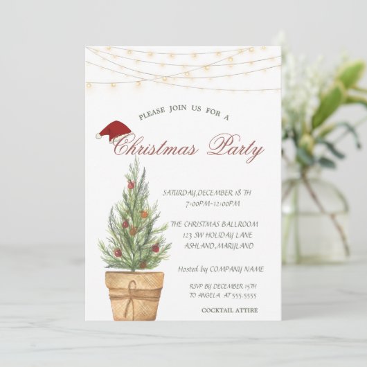 Chic-kerstboom, Gold Snowflakes kerst Kaart (Staand voorkant)