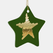Chic-kerstdag metallic goudster groen keramisch ornament (Rechts)