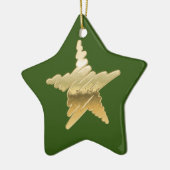 Chic-kerstdag metallic goudster groen keramisch ornament (Links)