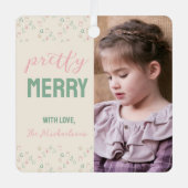 Chic Kerstfeest Metalen Ornament (Voorkant)