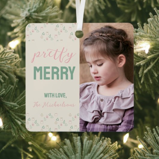 Chic Kerstfeest Metalen Ornament (Insitu)