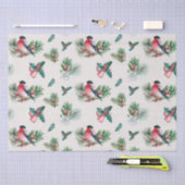Chic Kerstfeestay Bullfinch Pine Holly Tissuepapier (Craft)