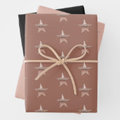 Chic Kerstmetallic roos gouden ster Wrapping P Inpakpapier Vel (In situ)
