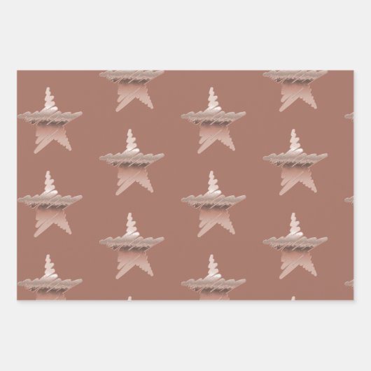 Chic Kerstmetallisch roos gouden ster brons Inpakpapier Vel (Voorkant 2)