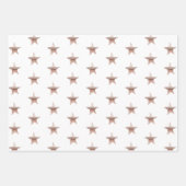Chic Kerstmetallisch roos gouden ster wit Inpakpapier Vel (Voorkant)