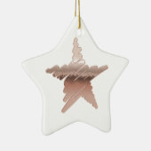 Chic Kerstmetallisch roos gouden ster wit Keramisch Ornament (Rechts)