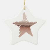 Chic Kerstmetallisch roos gouden ster wit Keramisch Ornament (Voorkant)