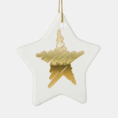 Chic Kerstmetallische gouden ster Keramisch Ornament (Rechts)