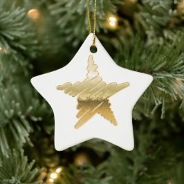Chic Kerstmetallische gouden ster Keramisch Ornament