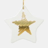 Chic Kerstmetallische gouden ster Keramisch Ornament (Voorkant)