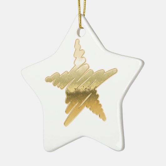 Chic Kerstmetallische gouden ster Keramisch Ornament (Links)