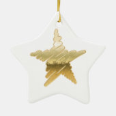 Chic Kerstmetallische gouden ster Keramisch Ornament (Achterkant)