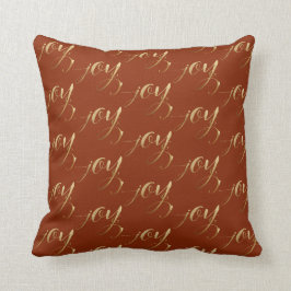 Chic Kerstmis Gold Terracotta Holiday Joy Pattern Kussen