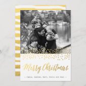 CHIC KERSTMIS gouden confetti foto kaarten (Voorkant / Achterkant)