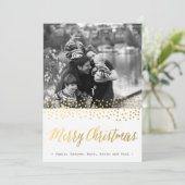 CHIC KERSTMIS gouden confetti foto kaarten (Staand voorkant)