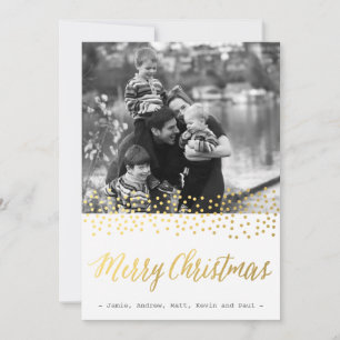 CHIC KERSTMIS gouden confetti foto kaarten