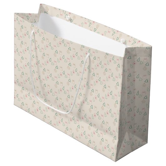 Chic Kerstmis Groot Cadeauzakje (Voorkant Gekanteld)
