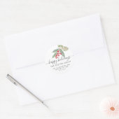 Chic Kerstmis Hulst Bes Adres Ronde Sticker (Envelop)