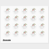 Chic Kerstmis Hulst Bes Adres Ronde Sticker (Vel)