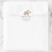 Chic Kerstmis Hulst Bes Adres Ronde Sticker (Tas)