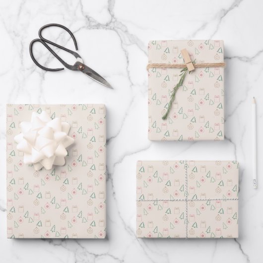 Chic Kerstmis Inpakpapier Vel (Voorkant)