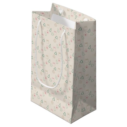 Chic Kerstmis Klein Cadeauzakje (Voorkant Gekanteld)