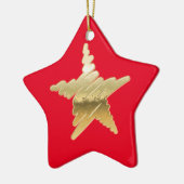 Chic Kerstmis met gouden ster rood Keramisch Ornament (Links)