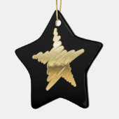 Chic Kerstmis met zwarte gouden ster Keramisch Ornament (Links)