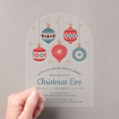 Chic Kerstmis Ornament Acryl Uitnodigingen (Insitu (Draagbaar))
