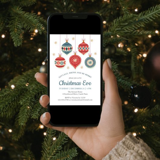 Chic Kerstmis Ornament Kaart